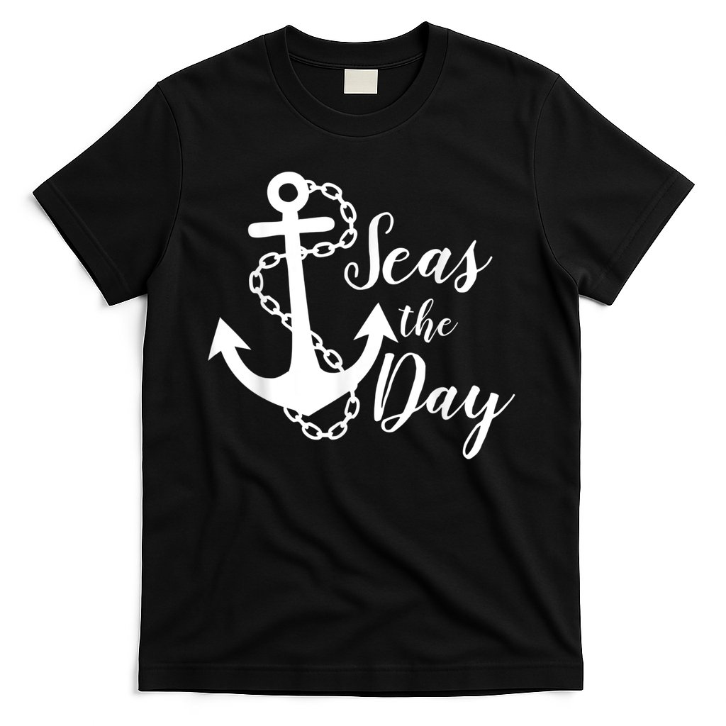 Seas The Day Nautical Anchor Cruise Vacation T-Shirt