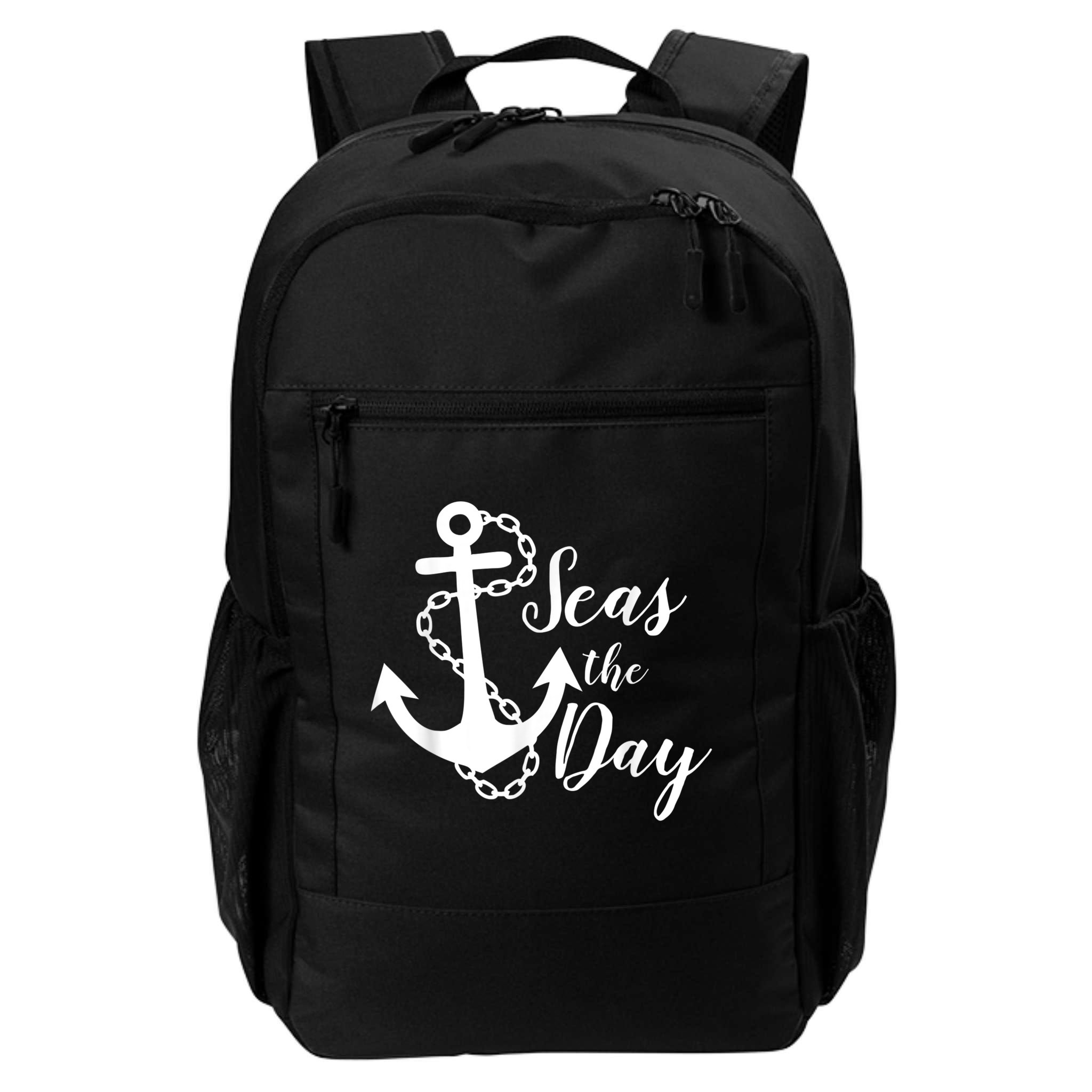 Seas The Day Nautical Anchor Cruise Vacation Backpack