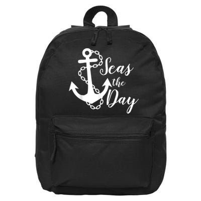 Seas The Day Nautical Anchor Cruise Vacation 16 in Basic Backpack