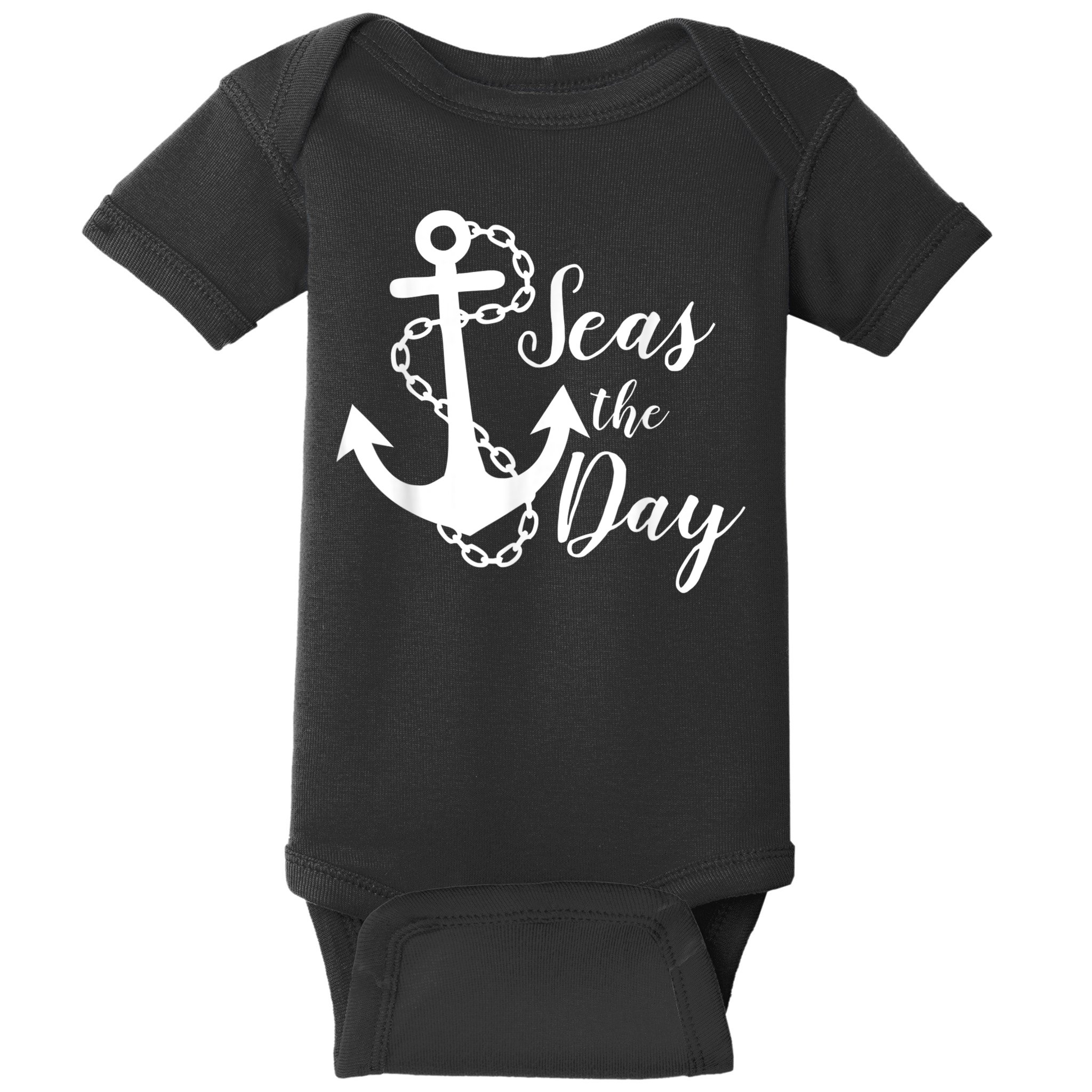 Seas The Day Nautical Anchor Cruise Vacation Baby Bodysuit