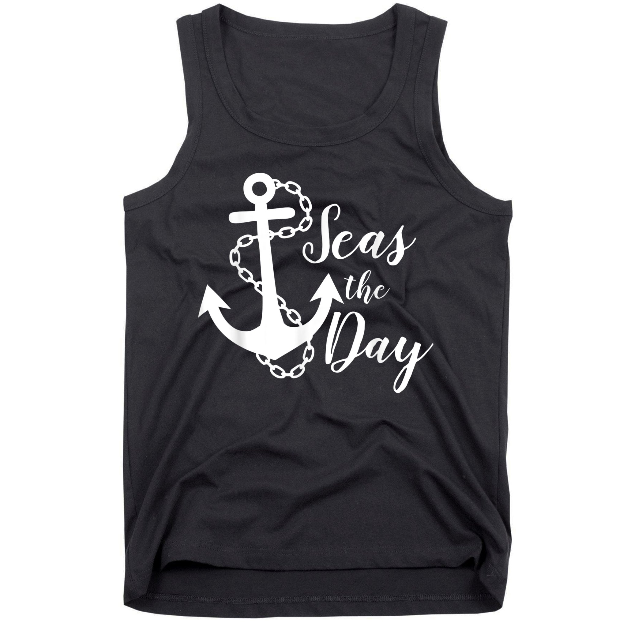 Seas The Day Nautical Anchor Cruise Vacation Tank Top