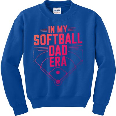 Softball Team Dad In My Softball Dad Era Softball Dad Pride Gift Kids Sweatshirt