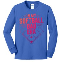 Softball Team Dad In My Softball Dad Era Softball Dad Pride Gift Kids Long Sleeve Shirt