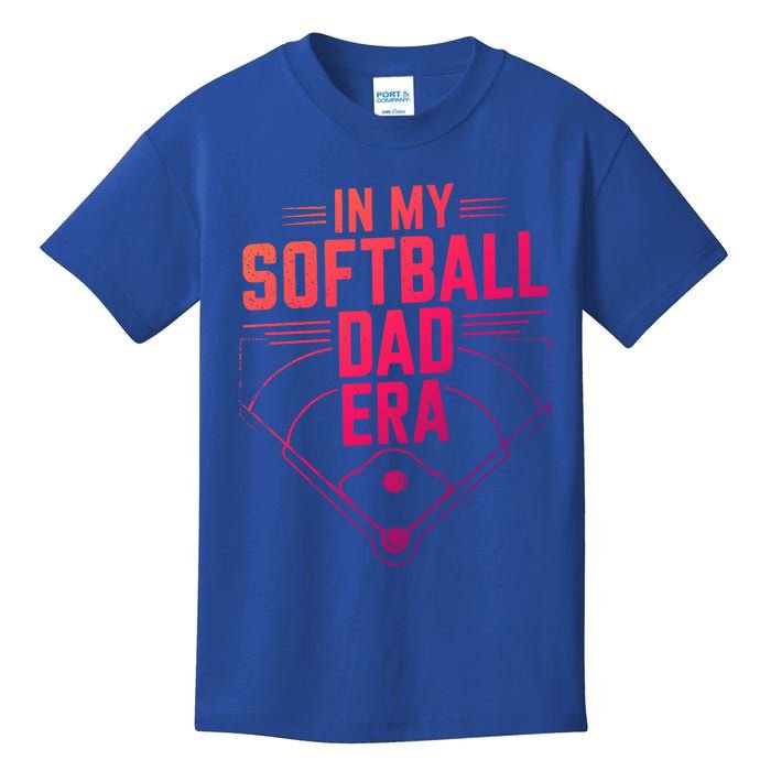 Softball Team Dad In My Softball Dad Era Softball Dad Pride Gift Kids T-Shirt