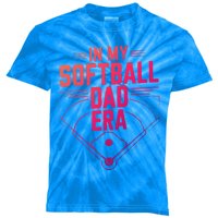 Softball Team Dad In My Softball Dad Era Softball Dad Pride Gift Kids Tie-Dye T-Shirt