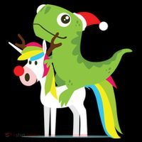 Santasaurus Trex Dinosaur Riding Reindeer Unicorn Christmas Gift Sustainable Bucket Hat