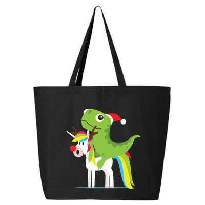 Santasaurus Trex Dinosaur Riding Reindeer Unicorn Christmas Gift 25L Jumbo Tote