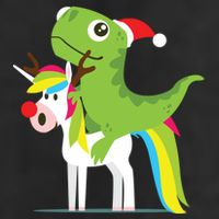 Santasaurus Trex Dinosaur Riding Reindeer Unicorn Christmas Gift 25L Jumbo Tote