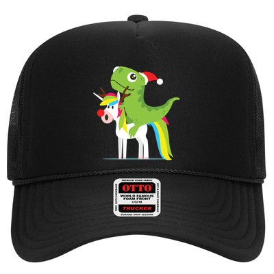 Santasaurus Trex Dinosaur Riding Reindeer Unicorn Christmas Gift Trucker Hat