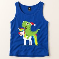 Santasaurus Trex Dinosaur Riding Reindeer Unicorn Christmas Gift Tank Top