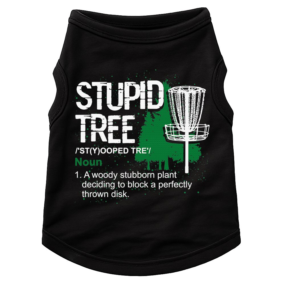 Stupid Tree Definition Disc Golf Golfers Vintage Christmas Doggie Tank