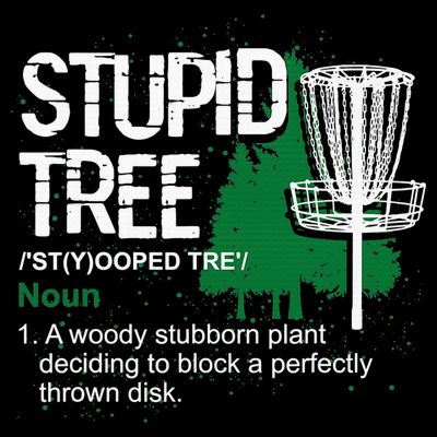 Stupid Tree Definition Disc Golf Golfers Vintage Christmas T-Shirt
