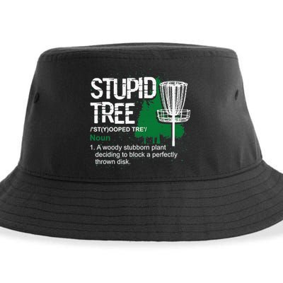 Stupid Tree Definition Disc Golf Golfers Vintage Christmas Sustainable Bucket Hat