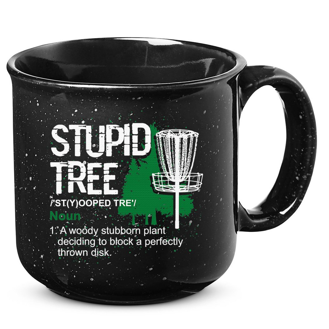 Stupid Tree Definition Disc Golf Golfers Vintage Christmas 15oz Campfire Ceramic Mug