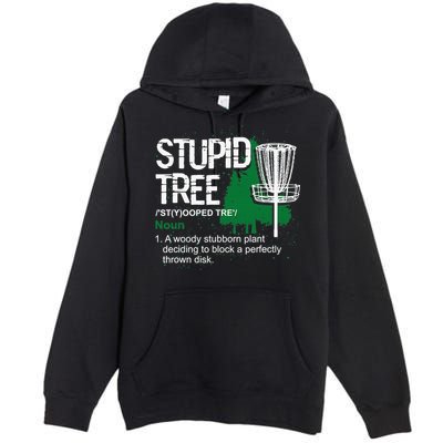 Stupid Tree Definition Disc Golf Golfers Vintage Christmas Premium Pullover Hoodie