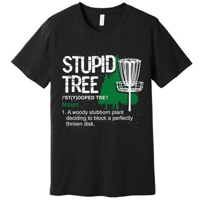 Stupid Tree Definition Disc Golf Golfers Vintage Christmas Premium T-Shirt