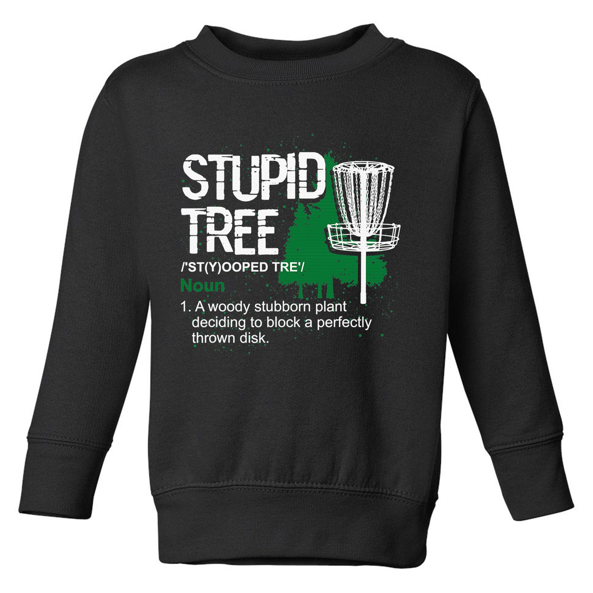Stupid Tree Definition Disc Golf Golfers Vintage Christmas Toddler Sweatshirt