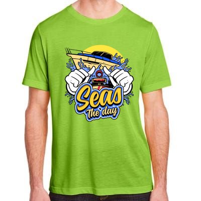 Seas The Day Compass Ocean Maritime Sealife Gift Adult ChromaSoft Performance T-Shirt