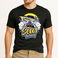 Seas The Day Compass Ocean Maritime Sealife Gift Cooling Performance Crew T-Shirt