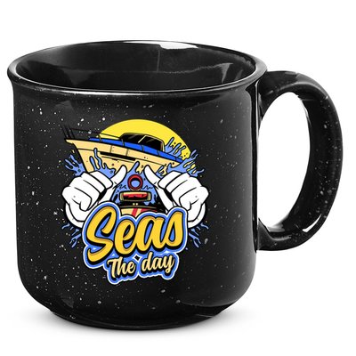 Seas The Day Compass Ocean Maritime Sealife Gift 15oz Campfire Ceramic Mug
