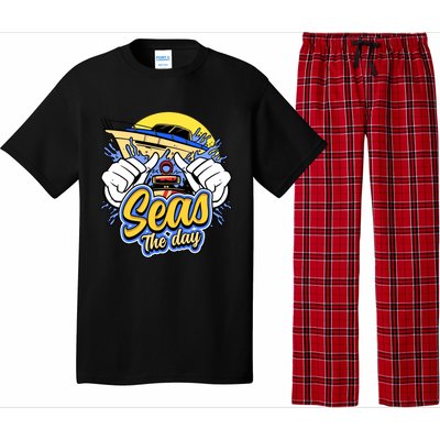 Seas The Day Compass Ocean Maritime Sealife Gift Pajama Set