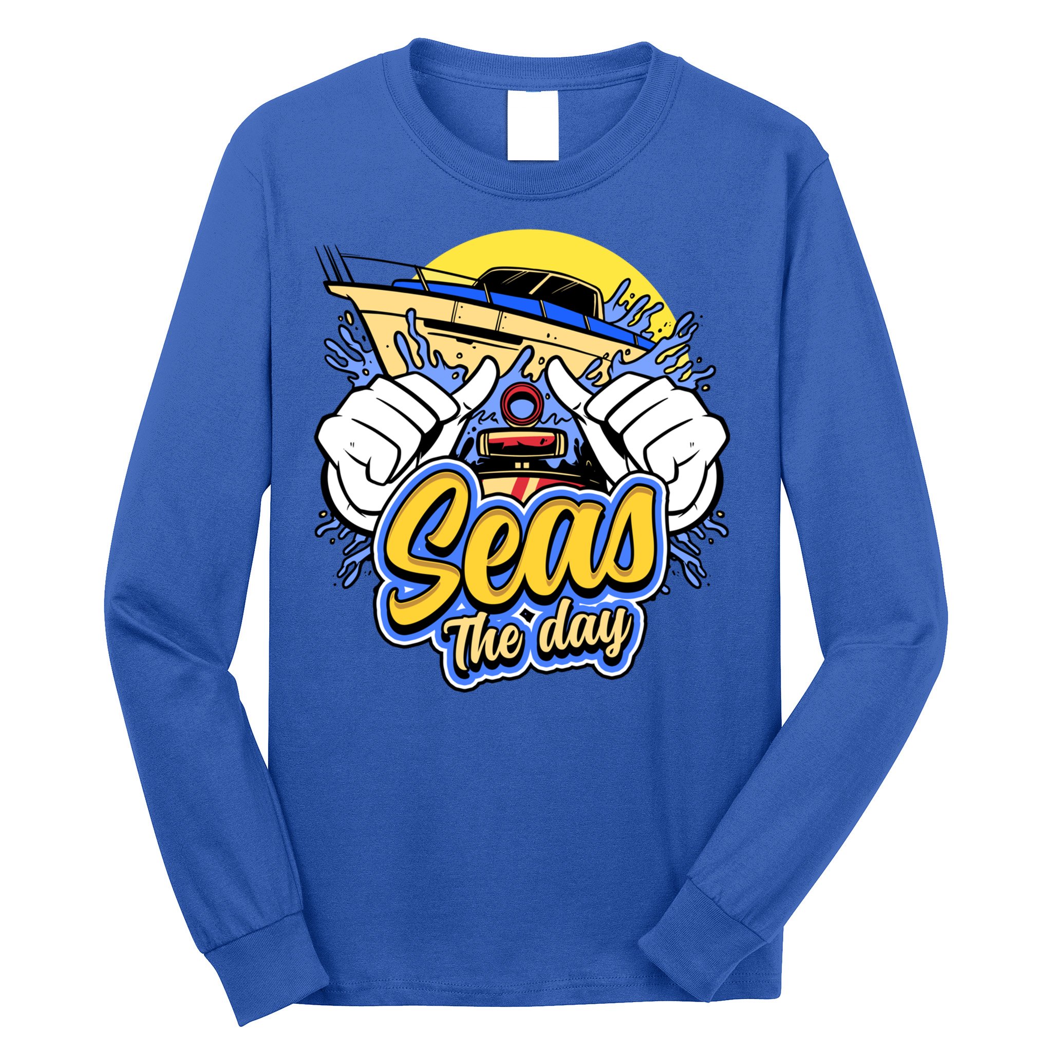 Seas The Day Compass Ocean Maritime Sealife Gift Long Sleeve Shirt