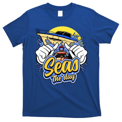 Seas The Day Compass Ocean Maritime Sealife Gift T-Shirt