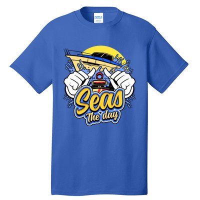 Seas The Day Compass Ocean Maritime Sealife Gift Tall T-Shirt