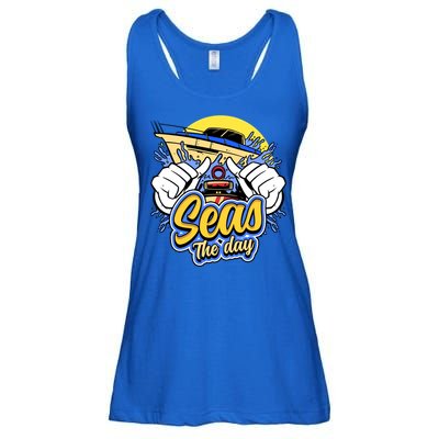 Seas The Day Compass Ocean Maritime Sealife Gift Ladies Essential Flowy Tank