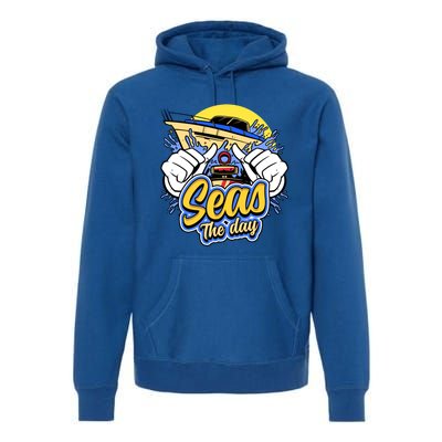 Seas The Day Compass Ocean Maritime Sealife Gift Premium Hoodie