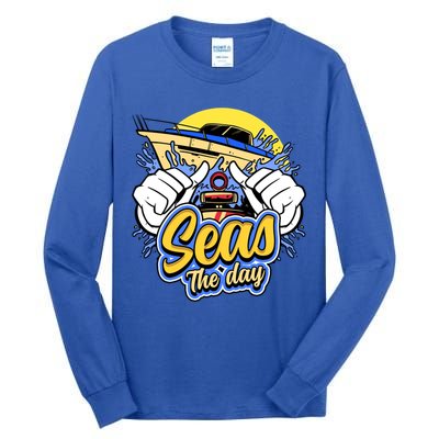 Seas The Day Compass Ocean Maritime Sealife Gift Tall Long Sleeve T-Shirt