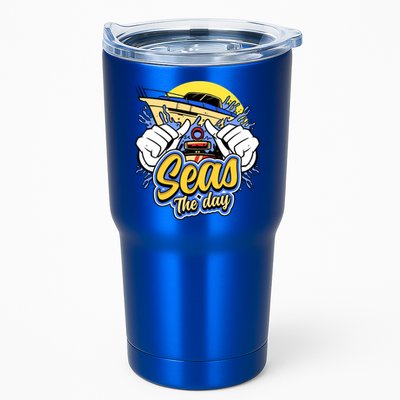 Seas The Day Compass Ocean Maritime Sealife Gift Tumbler