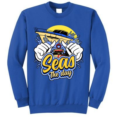Seas The Day Compass Ocean Maritime Sealife Gift Tall Sweatshirt