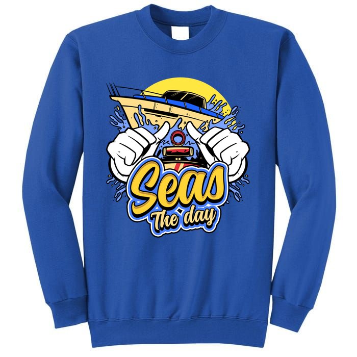 Seas The Day Compass Ocean Maritime Sealife Gift Tall Sweatshirt