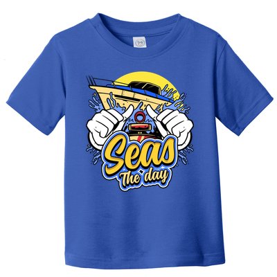 Seas The Day Compass Ocean Maritime Sealife Gift Toddler T-Shirt