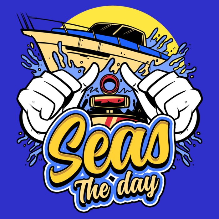 Seas The Day Compass Ocean Maritime Sealife Gift Short Acrylic Beanie