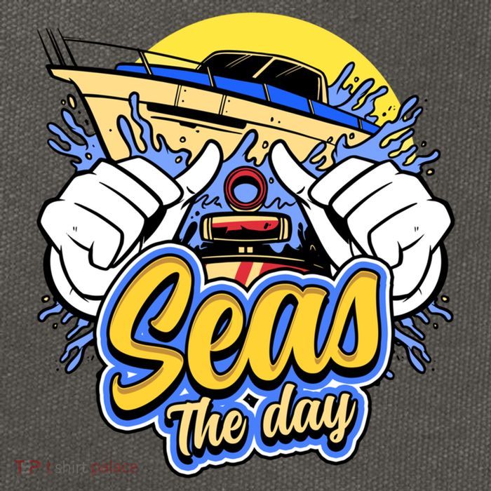 Seas The Day Compass Ocean Maritime Sealife Gift Cotton Canvas Backpack
