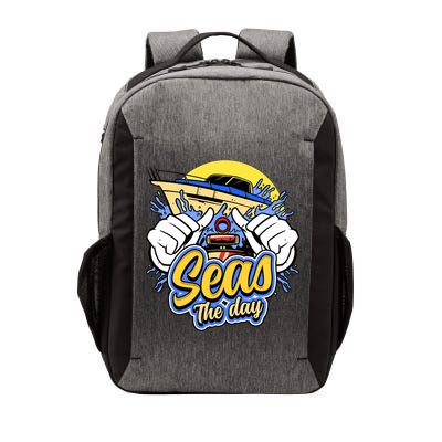 Seas The Day Compass Ocean Maritime Sealife Gift Vector Backpack
