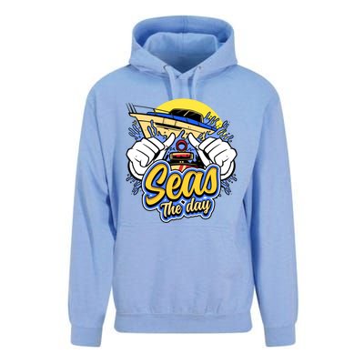 Seas The Day Compass Ocean Maritime Sealife Gift Unisex Surf Hoodie