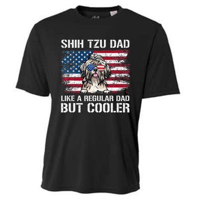 Shih Tzu Dad Like A Regular Dad But Cooler 4th Of July Cooling Performance Crew T-Shirt