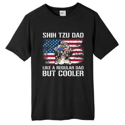 Shih Tzu Dad Like A Regular Dad But Cooler 4th Of July Tall Fusion ChromaSoft Performance T-Shirt