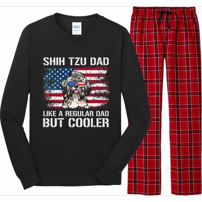 Shih Tzu Dad Like A Regular Dad But Cooler 4th Of July Long Sleeve Pajama Set