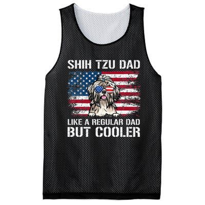 Shih Tzu Dad Like A Regular Dad But Cooler 4th Of July Mesh Reversible Basketball Jersey Tank