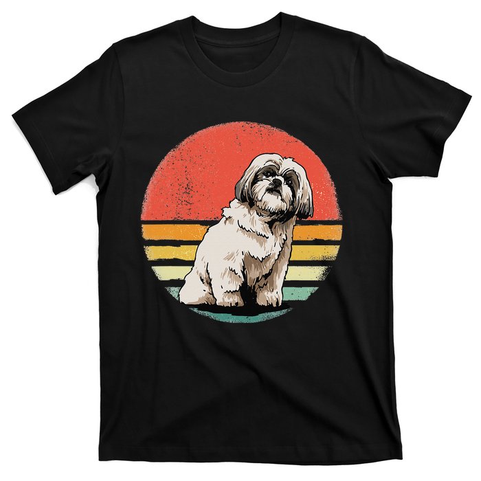 Shih Tzu Dog Retro Vintage Sunset Pet Shih Tzu Breed Lover T-Shirt