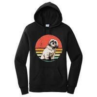 Shih Tzu Dog Retro Vintage Sunset Pet Shih Tzu Breed Lover Women's Pullover Hoodie