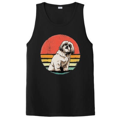 Shih Tzu Dog Retro Vintage Sunset Pet Shih Tzu Breed Lover PosiCharge Competitor Tank