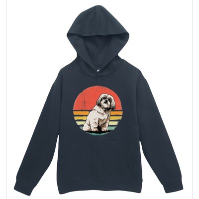 Shih Tzu Dog Retro Vintage Sunset Pet Shih Tzu Breed Lover Urban Pullover Hoodie