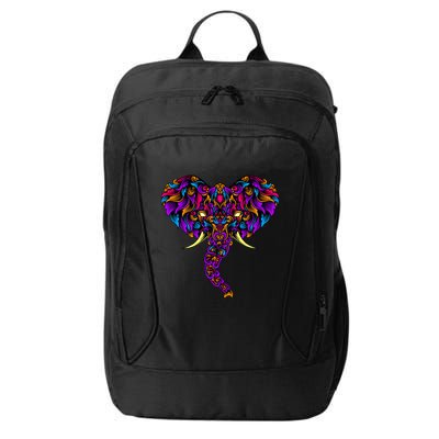 Save The Elephants Ornate Colorful Elephant Head City Backpack