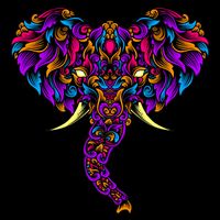 Save The Elephants Ornate Colorful Elephant Head Tie-Dye T-Shirt