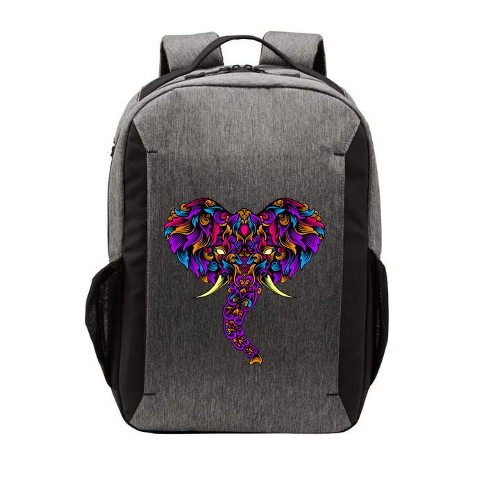 Save The Elephants Ornate Colorful Elephant Head Vector Backpack